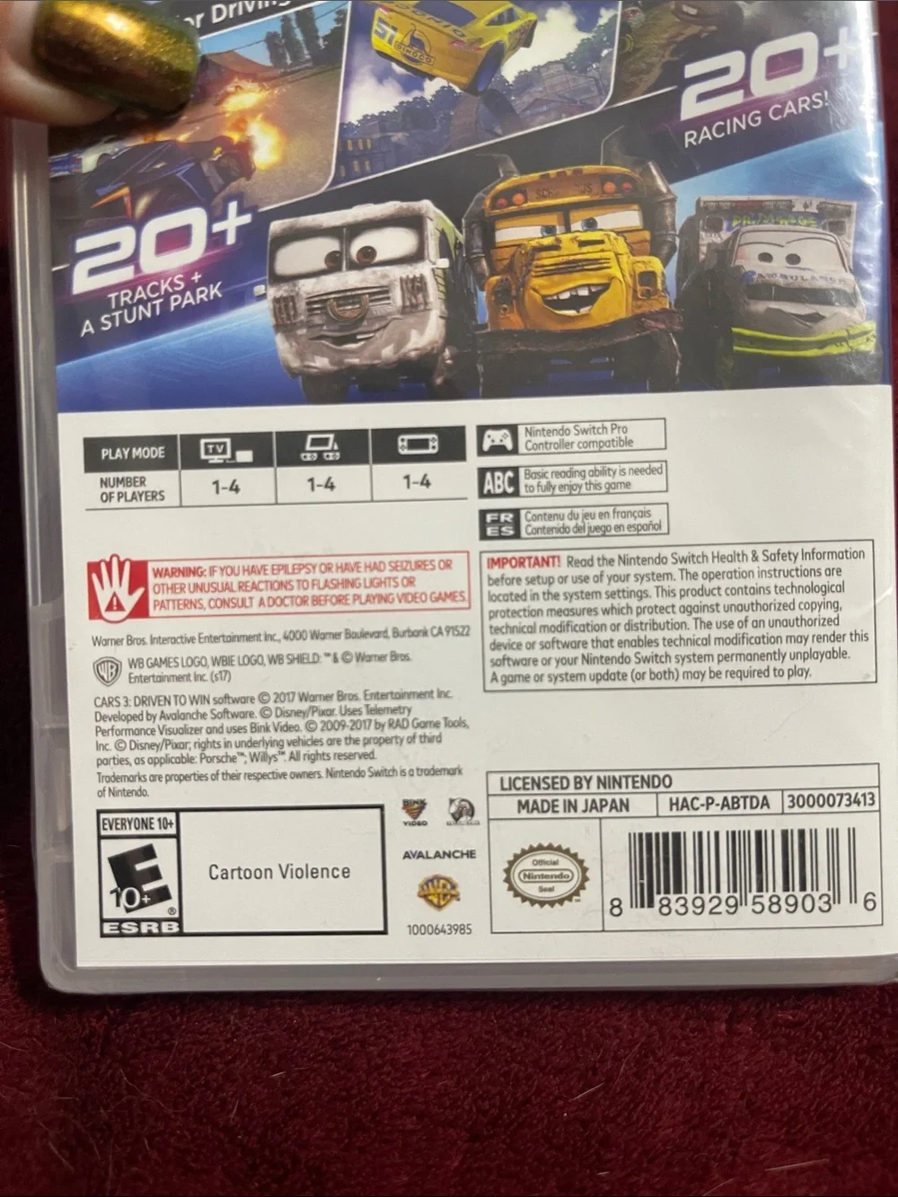 Nintendo Switch Cars 3: Driven to Win (red, yellow, black)